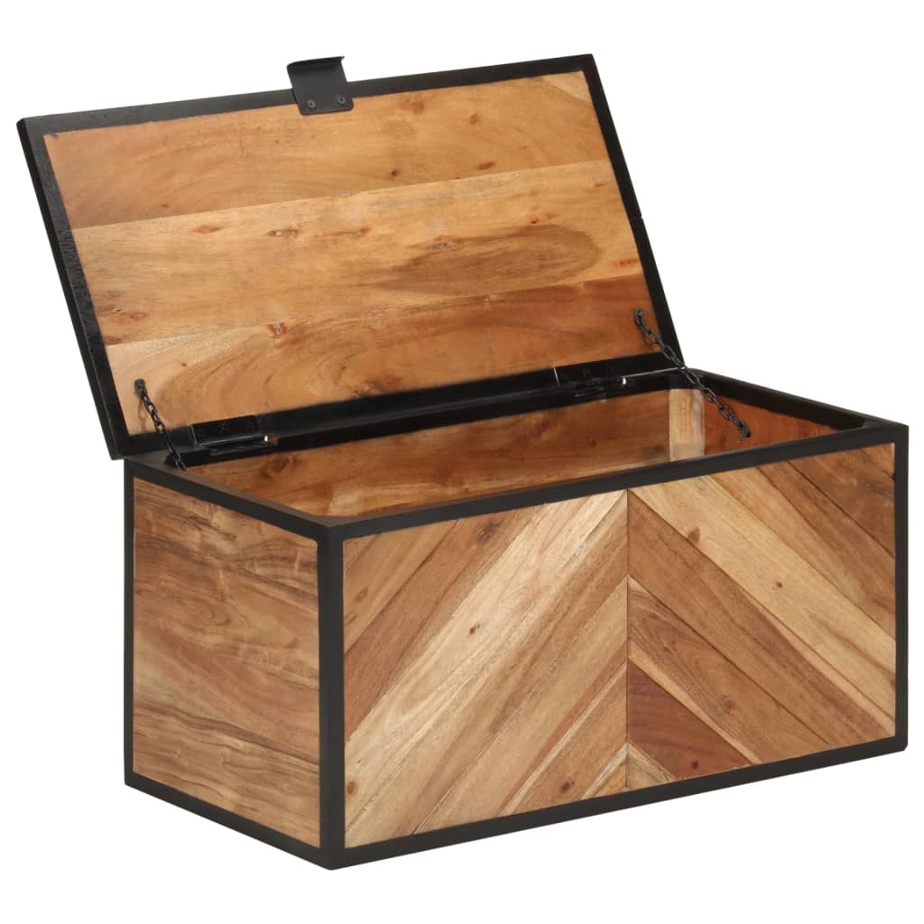 Vidaxl Storage Box 60x30x30 cm Festes Akazienholz und Eisen