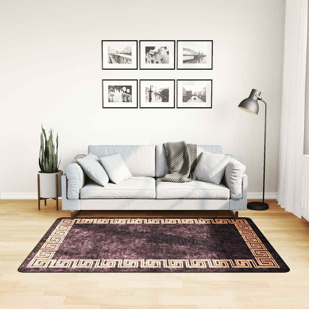 Vidaxx tapis lavable antidérapant 120x170 cm noir et or