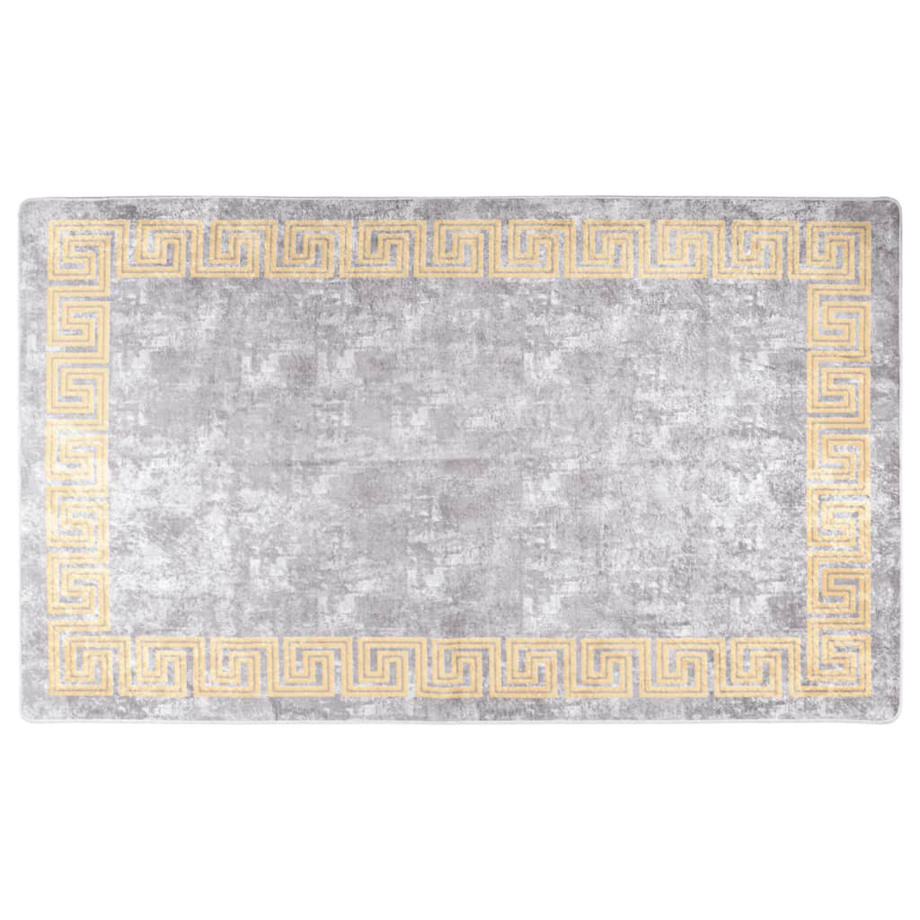 Vidaxl rug washable anti-slip 120x170 cm gray and gold colored