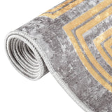 Vidaxl rug washable anti-slip 120x170 cm gray and gold colored