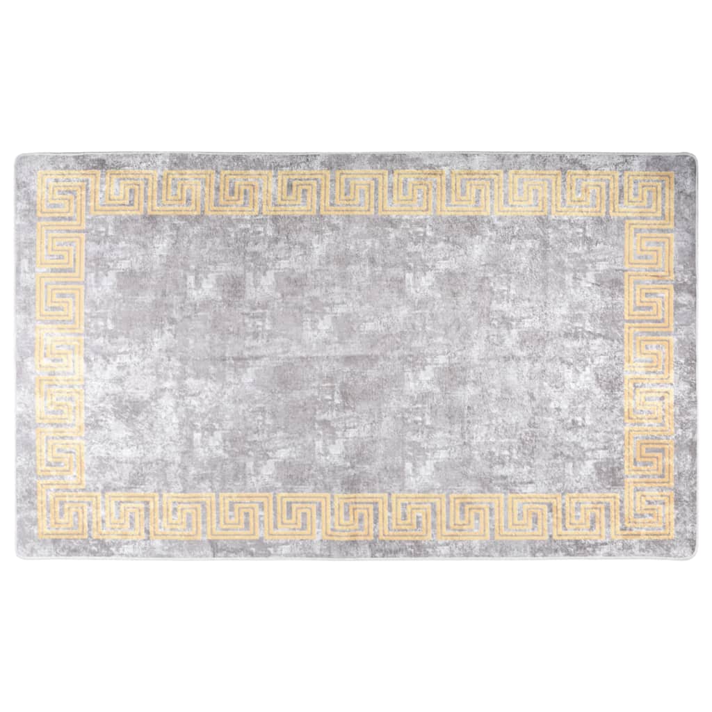 Alfombra Vidaxl lavable anti-slip 150x230 cm de color gris y dorado