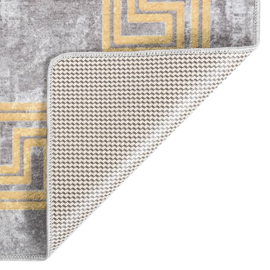 Vidaxx tapis lavable antidérapant 150x230 cm gris et or