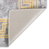 Alfombra Vidaxl lavable anti-slip 150x230 cm de color gris y dorado