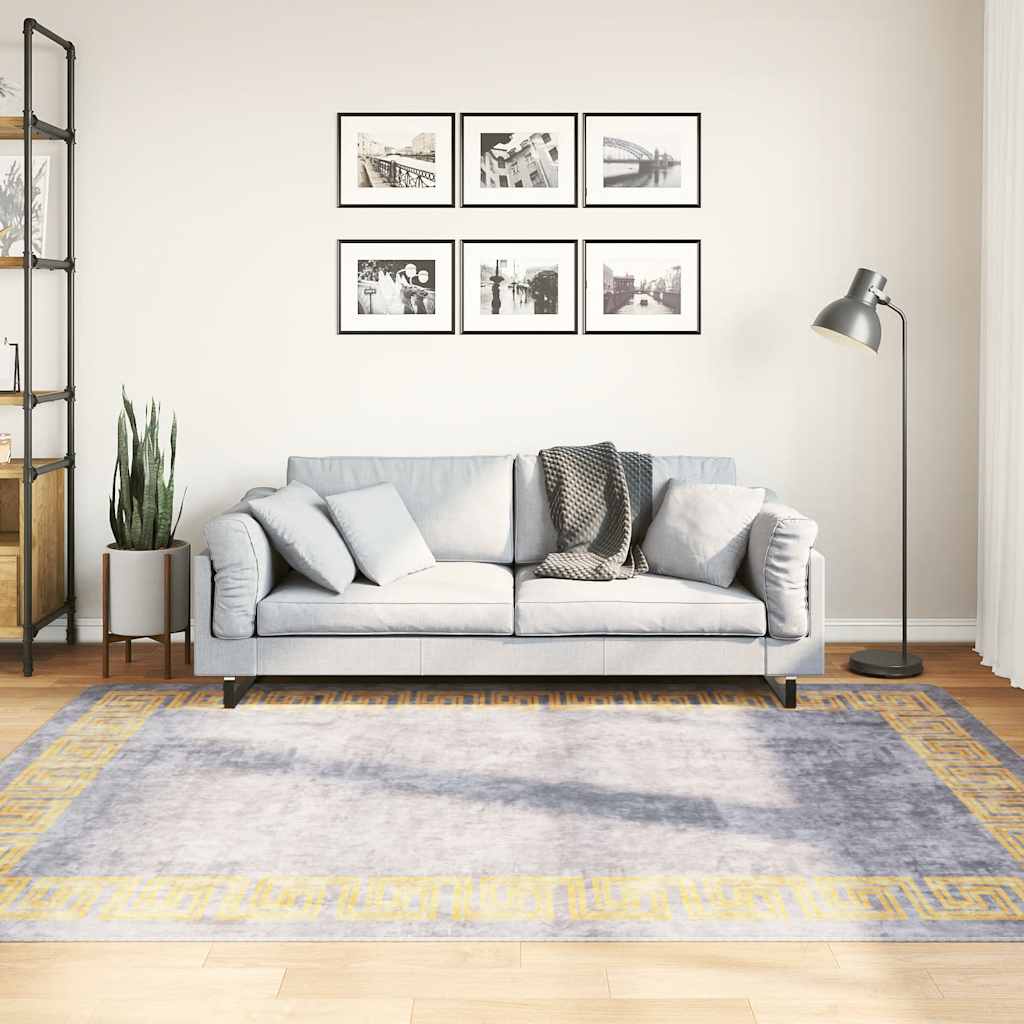 Vidaxx tapis lavable antidérapant 150x230 cm gris et or
