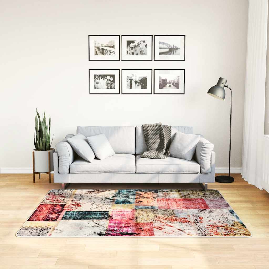 Vidaxx tapis lavable antidérapant 120x170 cm patchwork multicolore
