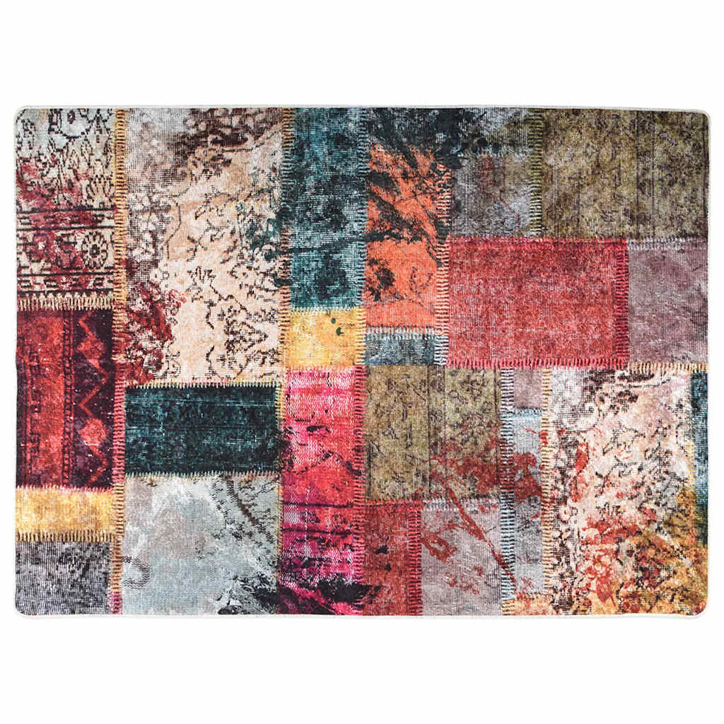 Vidaxx tapis lavable antidérapant 150x230 cm patchwork multicolore
