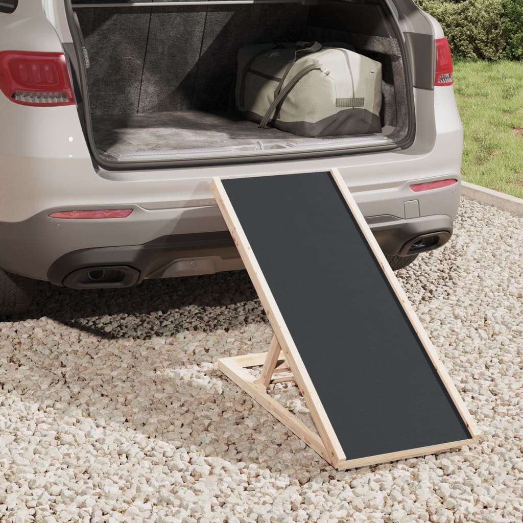Vidaxxl rampe pour chien 100x40 cm bois de pin massif gris