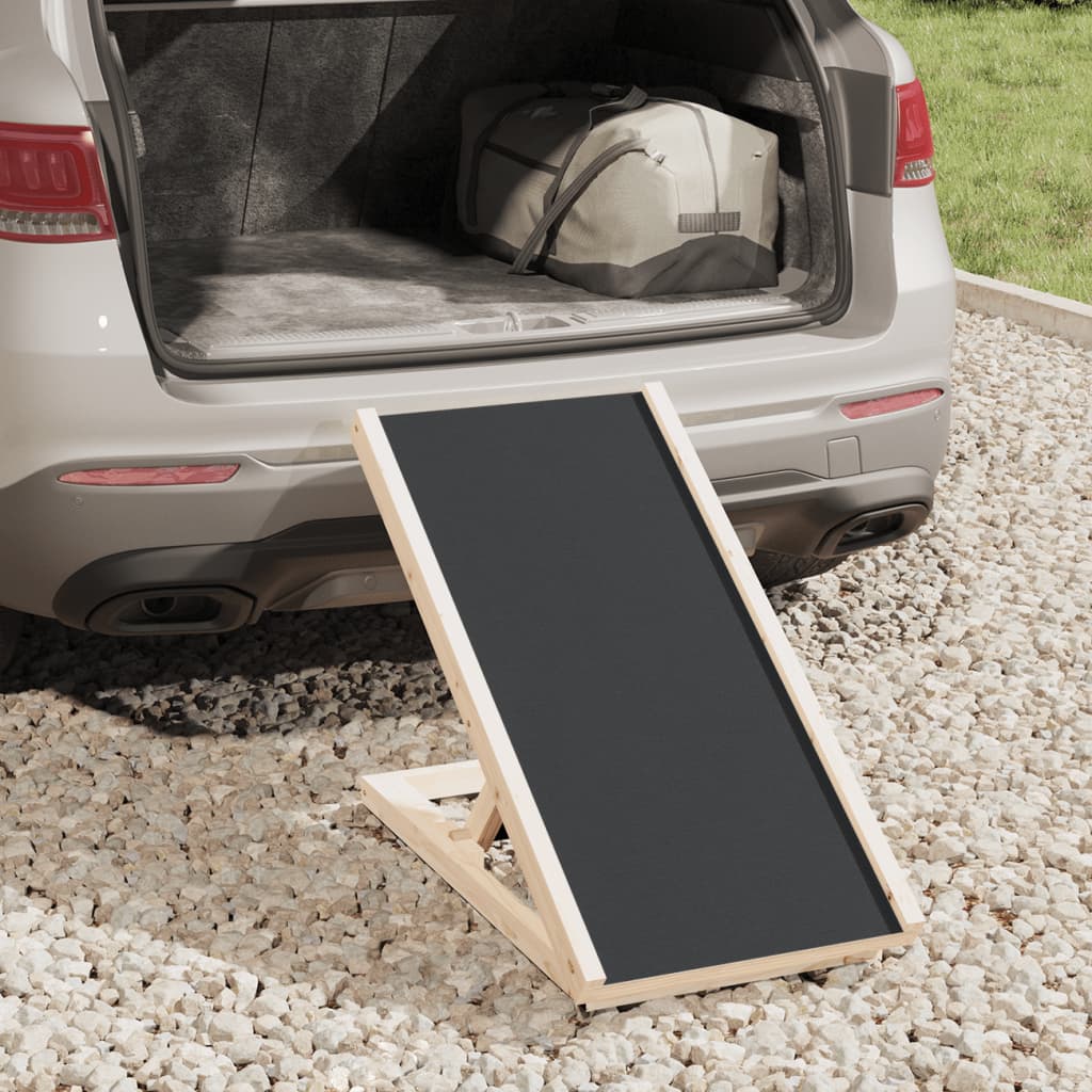 VidaXL rampe pour chien 70x35 cm bois de pin massif gris