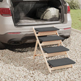 Vidaxl Dog Staircase 105x47 cm Gris de pin massif