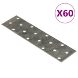 Plaques de vidaxl perforées 60 pcs 2 mm 160x40 mm en acier galvanisé