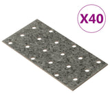 Plaques de vidaxl perforées 40 pcs 2 mm 120x60 mm en acier galvanisé