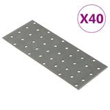 Plaques de vidaxl perforées 40 pcs 2 mm 200x80 mm en acier galvanisé