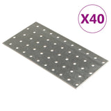 Plaques de vidaxl perforées 40 pcs 2 mm 200x100 mm en acier galvanisé