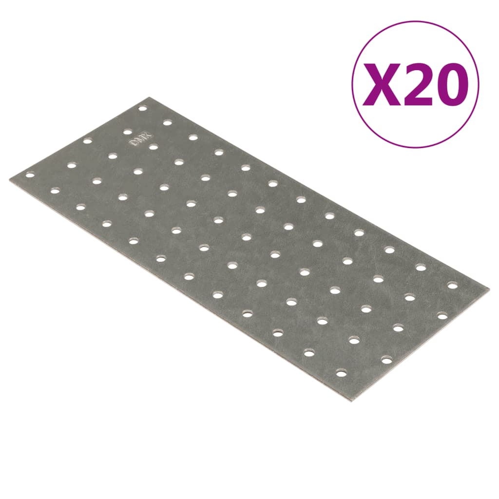 VIDAXL -Platten perforiert 20 Stcs 2 mm 240x100 mm verzinkter Stahl