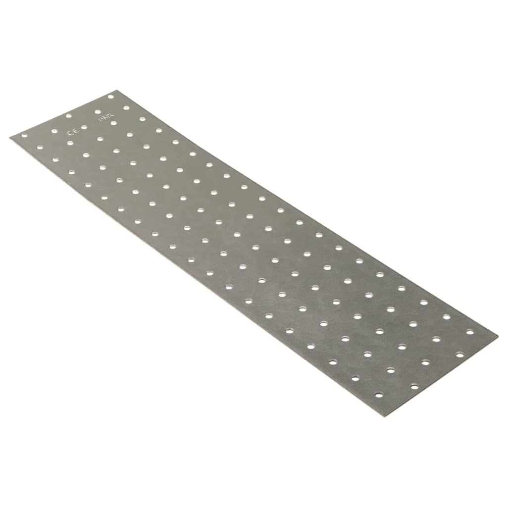 Piastre Vidaxl perforato 20 pezzi 2 mm 400x100 mm in acciaio zincato