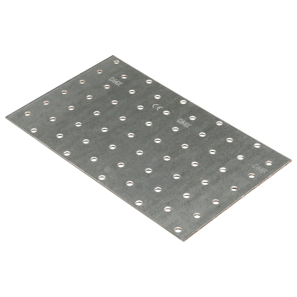 Plaques de vidaxl perforées 20 pcs 2 mm 200x120 mm en acier galvanisé