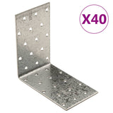 VidaXL Hoek brackets 40 pieces 2 mm 100x60x100 mm galvanized steel