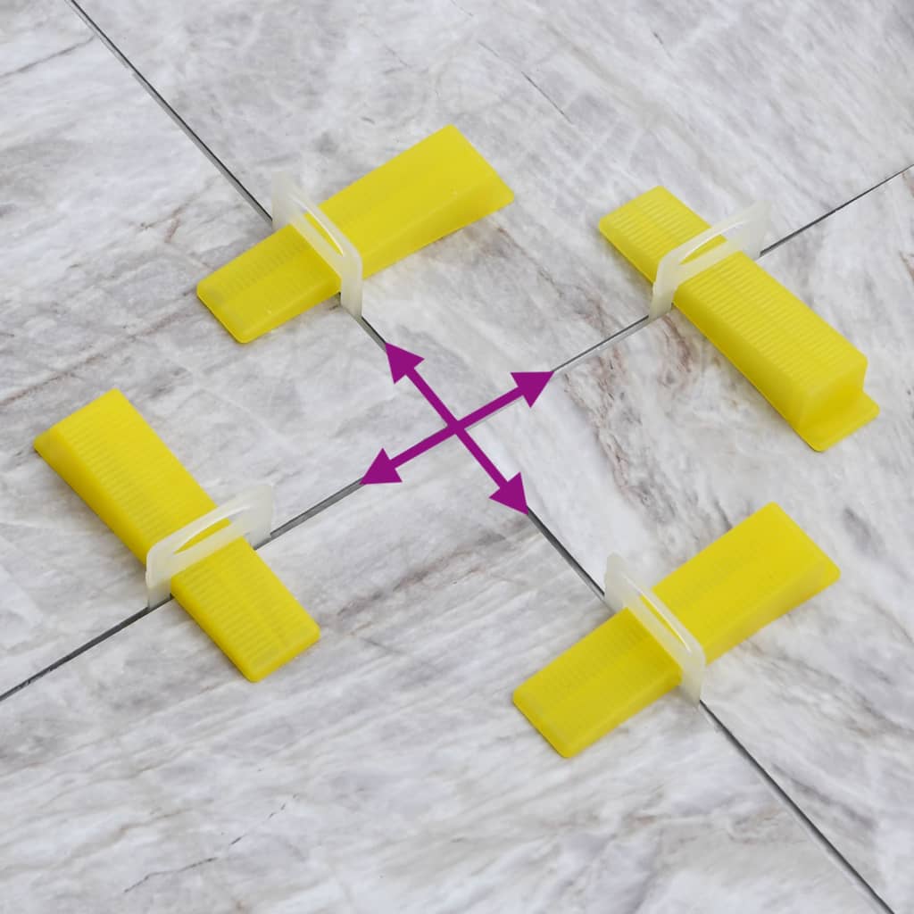 Vidaxl système de nivellement pour carrelage 250 cales 500 pinces 1 mm