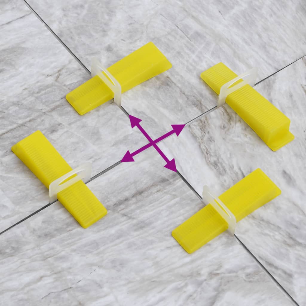 Vidaxl système de nivellement pour carrelage 250 cales 500 pinces 1,5 mm
