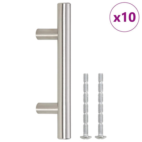 VidaXL Poignées 10 pcs 64 mm acier inoxydable couleur argent