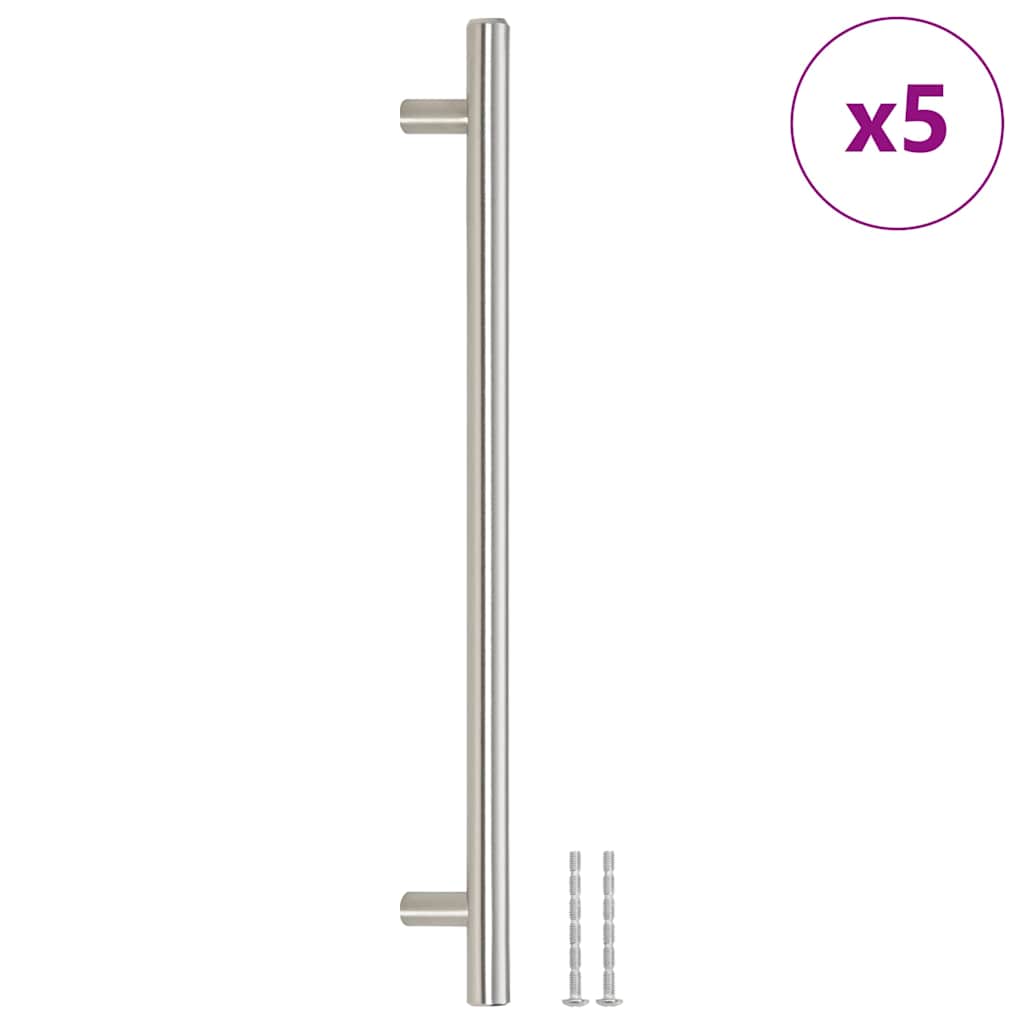 VidaXL poignées 5 pcs 224 mm acier inoxydable couleur argent