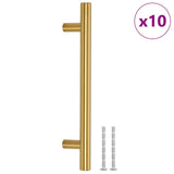 VidaXL Poignées 10 pcs 128 mm acier inoxydable couleur or