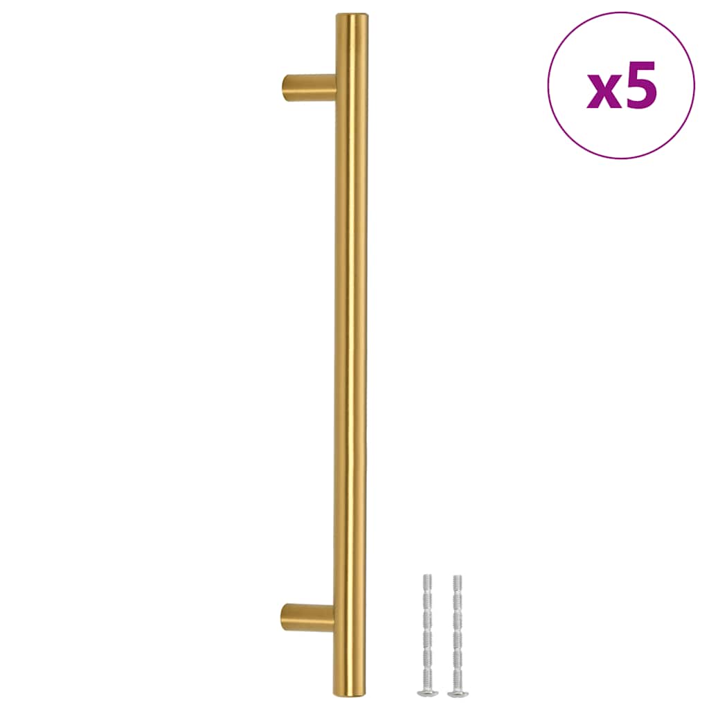 VidaXL poignées 5 pcs 192 mm acier inoxydable doré