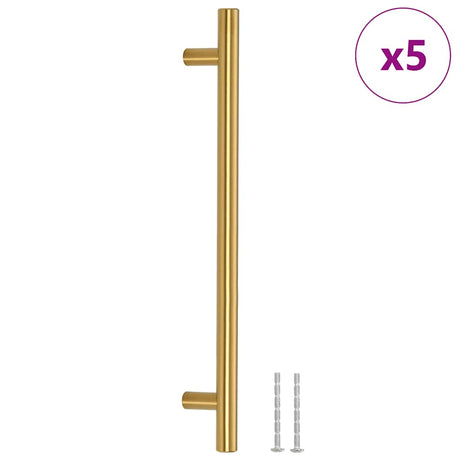 VidaXL poignées 5 pcs 192 mm acier inoxydable doré