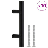 VidaXL Poignées 10 pcs 64 mm acier inoxydable noir