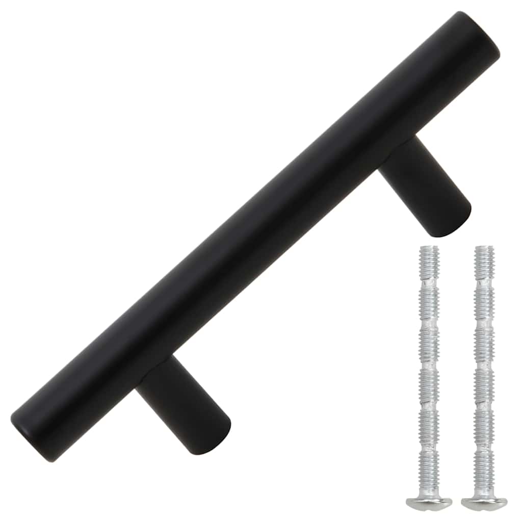 VidaXL Poignées 10 pcs 64 mm acier inoxydable noir