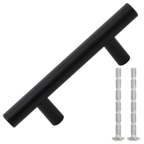VidaXL Poignées 10 pcs 64 mm acier inoxydable noir