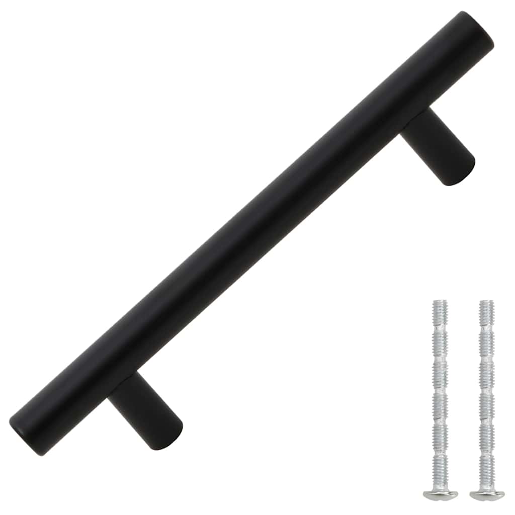 VidaXL poignées 10 pcs 96 mm acier inoxydable noir