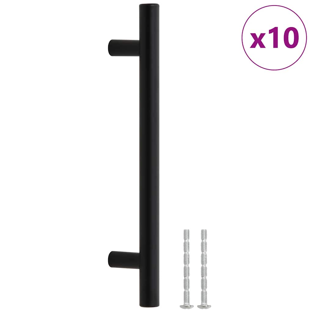 VidaXL poignées 10 pcs 128 mm acier inoxydable noir
