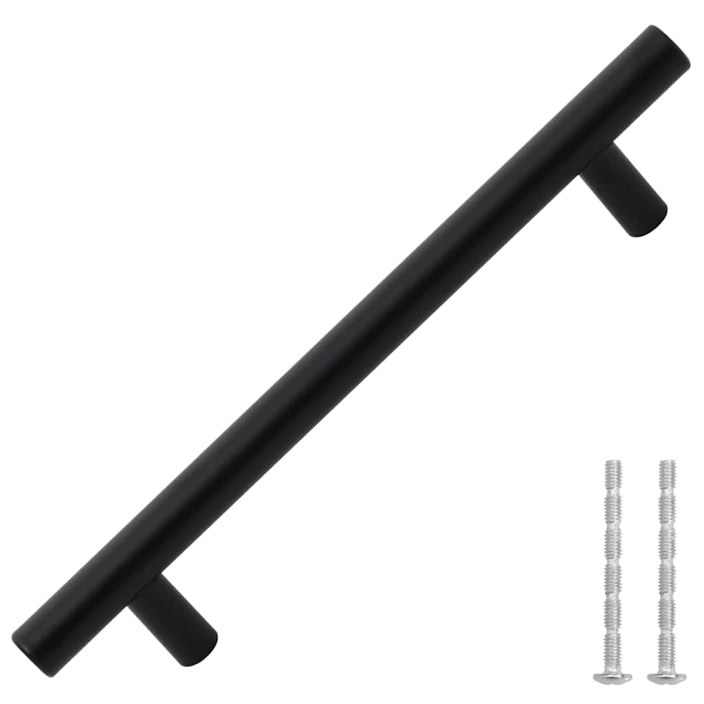 VidaXL poignées 10 pcs 128 mm acier inoxydable noir