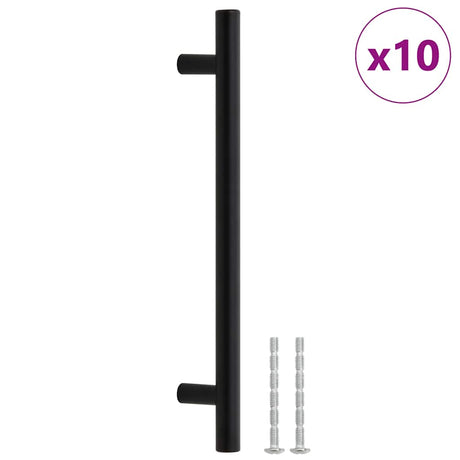 VidaXL Poignées 10 pcs 160 mm acier inoxydable noir