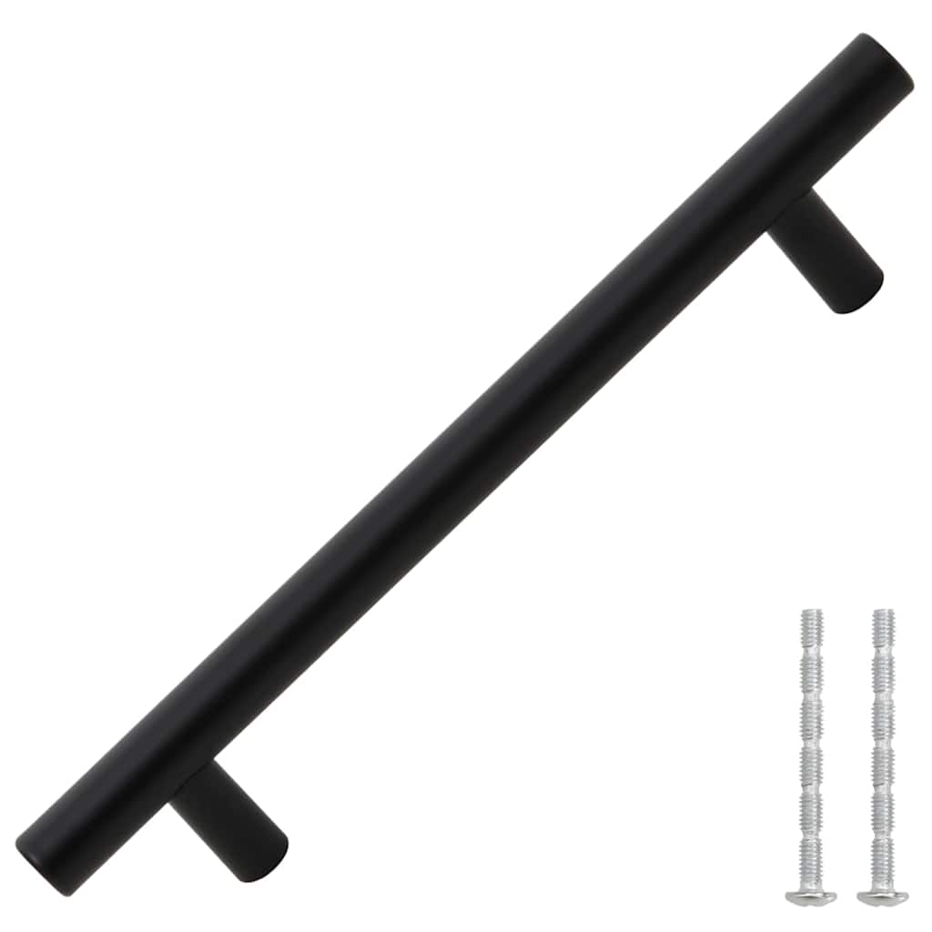 VidaXL Poignées 10 pcs 160 mm acier inoxydable noir