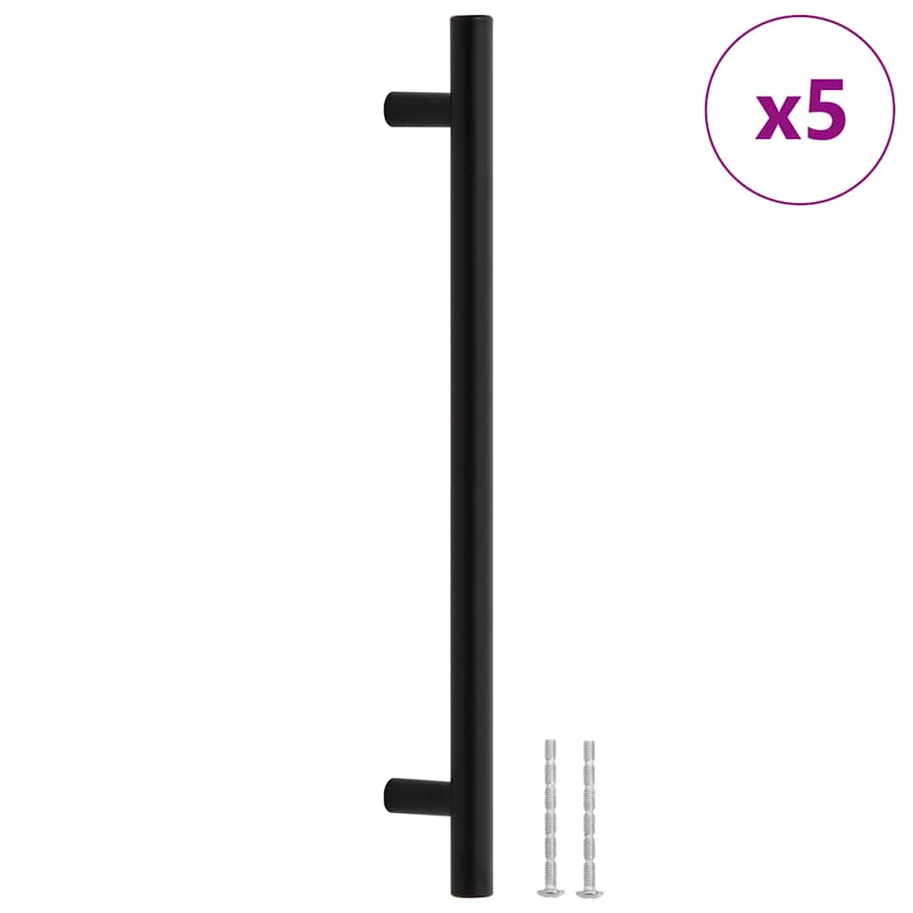 VidaXL poignées 5 pcs 192 mm acier inoxydable noir