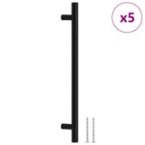 VidaXL poignées 5 pcs 192 mm acier inoxydable noir