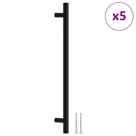 VidaXL poignées 5 pcs 224 mm acier inoxydable noir