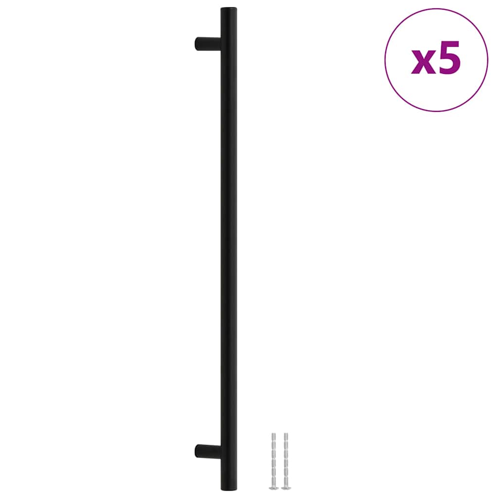 VidaXL poignées 5 pcs 480 mm acier inoxydable noir
