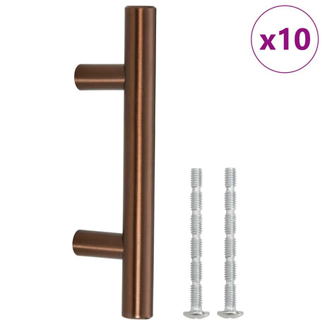 VidaXL poignées 10 pcs 64 mm acier inoxydable couleur bronze