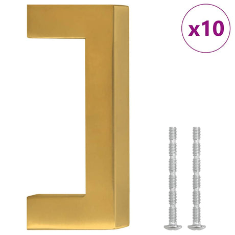 VidaXL poignées 10 pcs 64 mm acier inoxydable doré