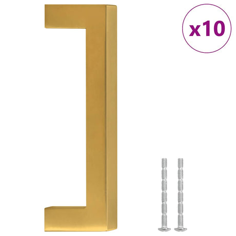 VidaXL poignées 10 pcs 96 mm acier inoxydable doré