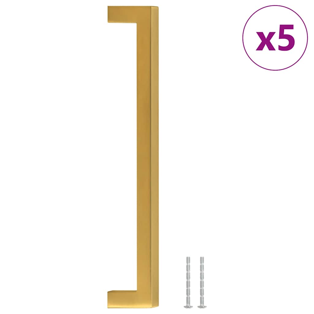 VidaXL poignées 5 pcs 192 mm acier inoxydable doré