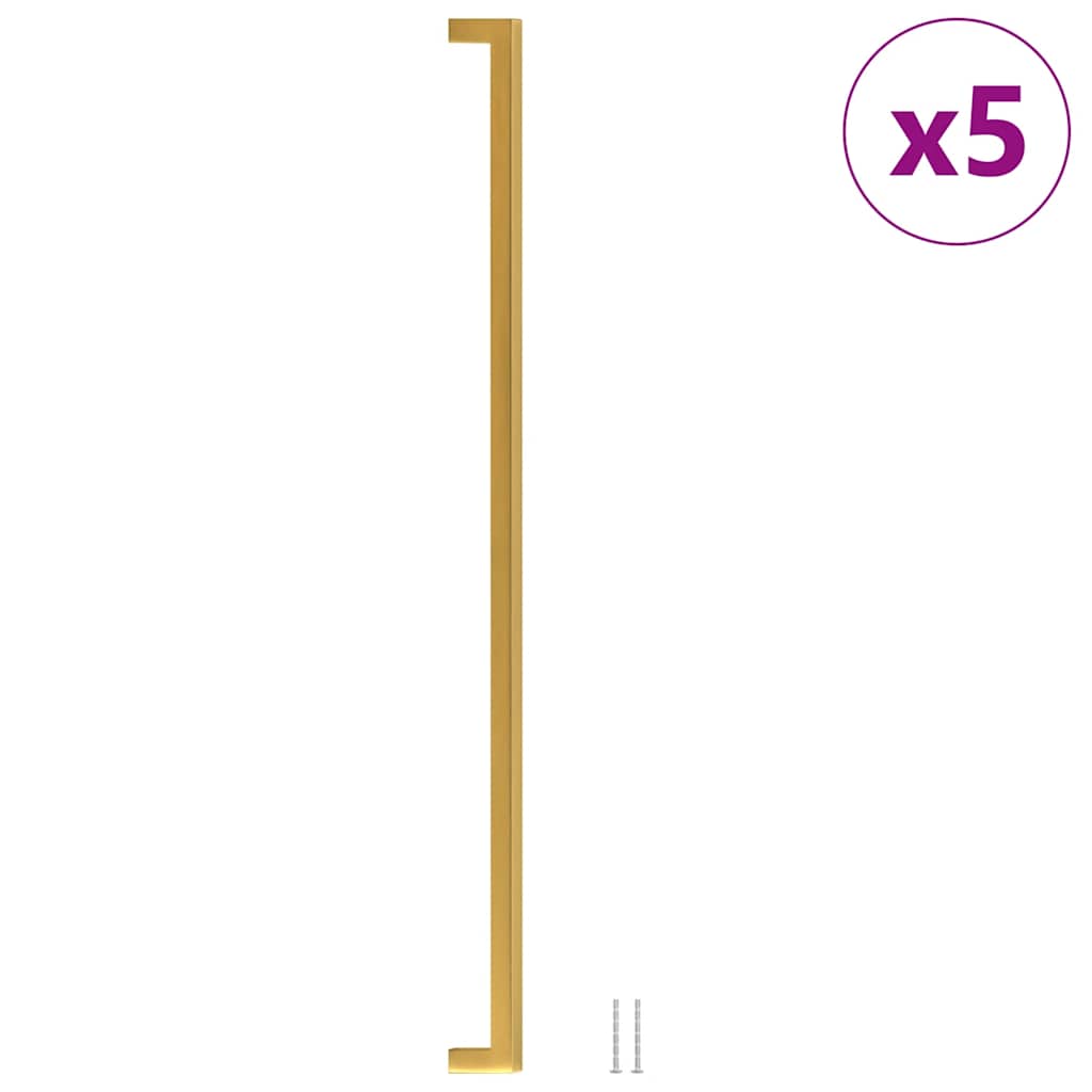 VidaXL poignées 5 pcs 480 mm acier inoxydable doré