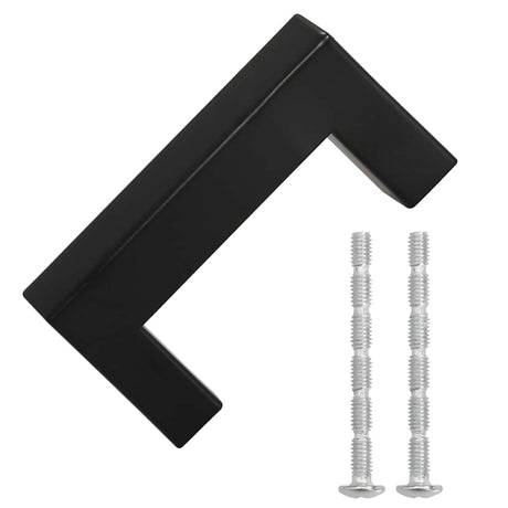 VidaXL poignées 10 pcs 64 mm acier inoxydable noir