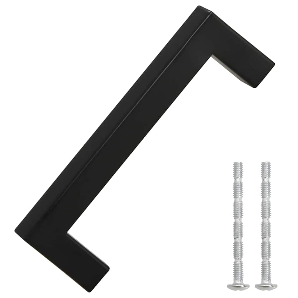 VidaXL poignées 10 pcs 96 mm acier inoxydable noir