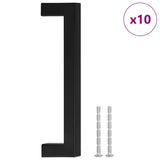 VidaXL Poignées 10 pcs 128 mm acier inoxydable noir