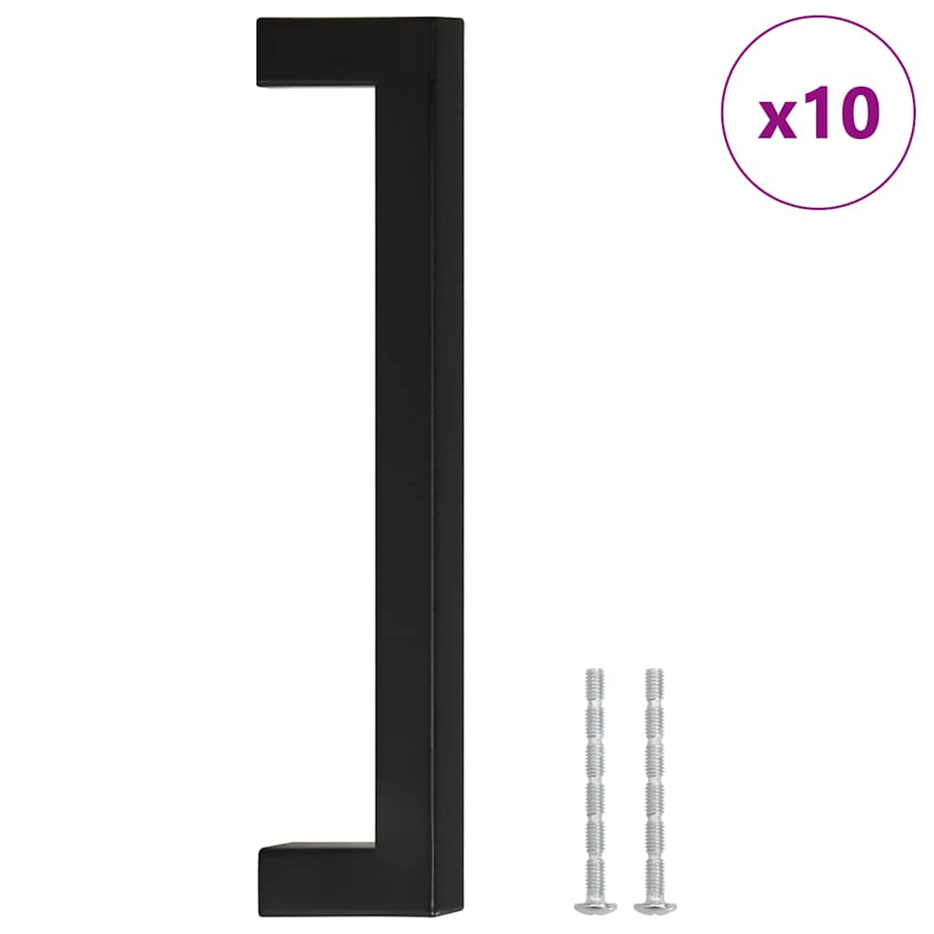 VidaXL poignées 10 pcs 160 mm acier inoxydable noir