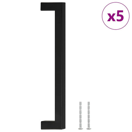 VidaXL poignées 5 pcs 192 mm acier inoxydable noir